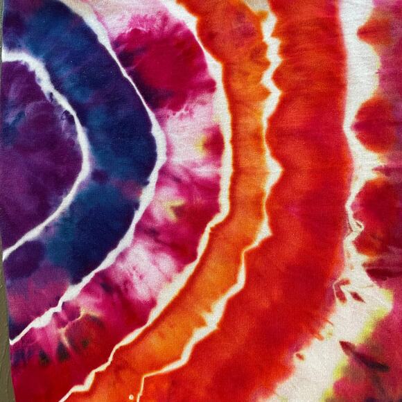 Ice Dyed T-shirt Dress - Ice Dye Hippie Boho - Rainbow Geode (Women's XLarge) - Picture 4 of 10